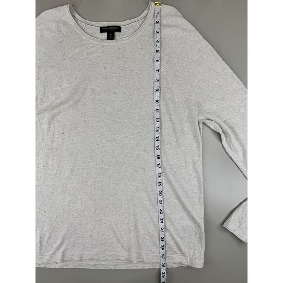 Banana Republic Men’s Silk Linen Sweater M Oatmeal Crewneck Smart Preppy Minimal - Picture 4 of 10